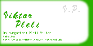 viktor pleli business card